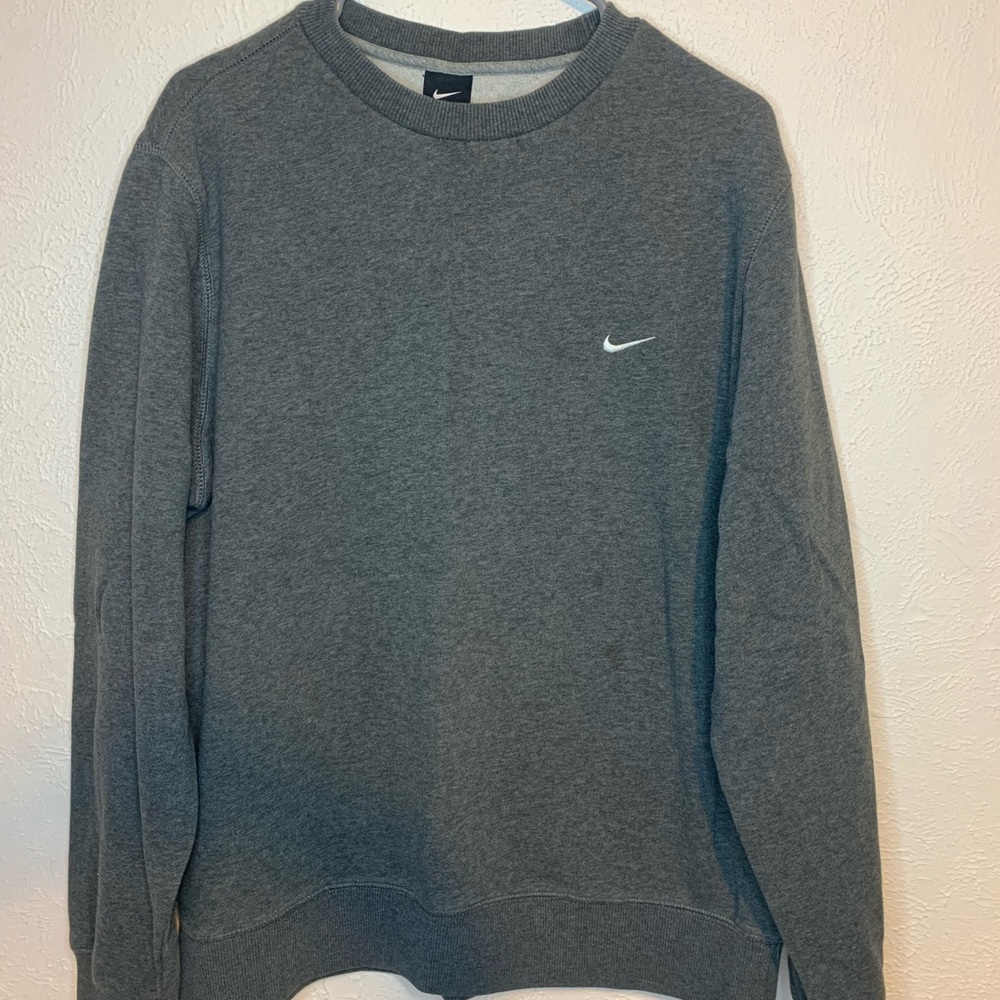 NIKE Crewneck Sweater Sweatshirt Large Heathered Gray